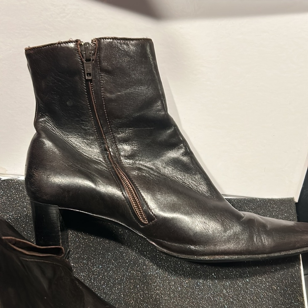 Robert Clergerie Vintage Leather Ankle Brown Boots 6.5 - Picture 5 of 16